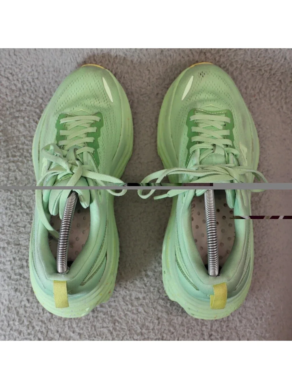 Hoka One Women Sz 8.5B BONDI 8 Lime Glow Lemonade 1127952